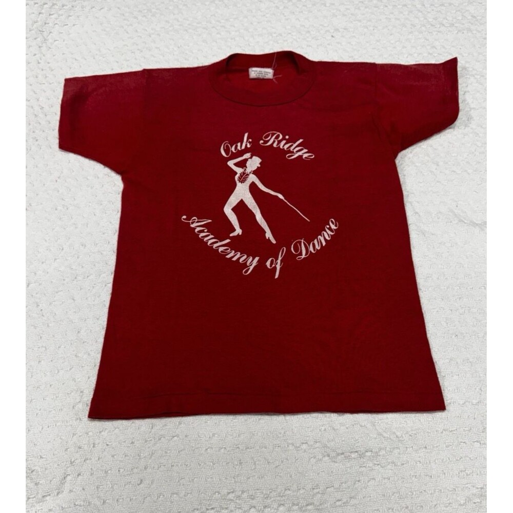 Vtg Ebert Sportswear OAK RIDGE ACADEMY OF DANCE Red Single Stitch Youth Medium